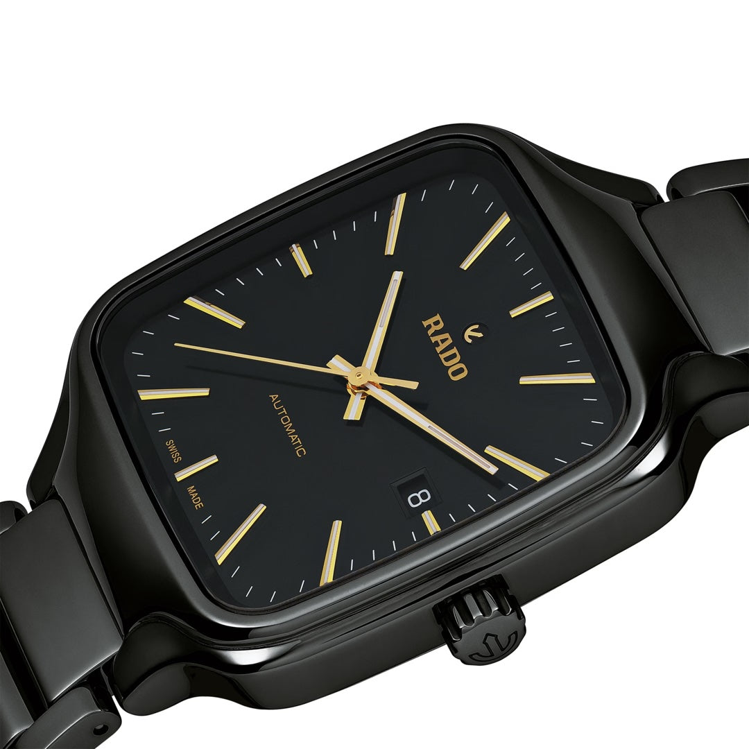 Rado True Square R27078162 L Automatik Keramik schwarz Zifferblatt 38mm