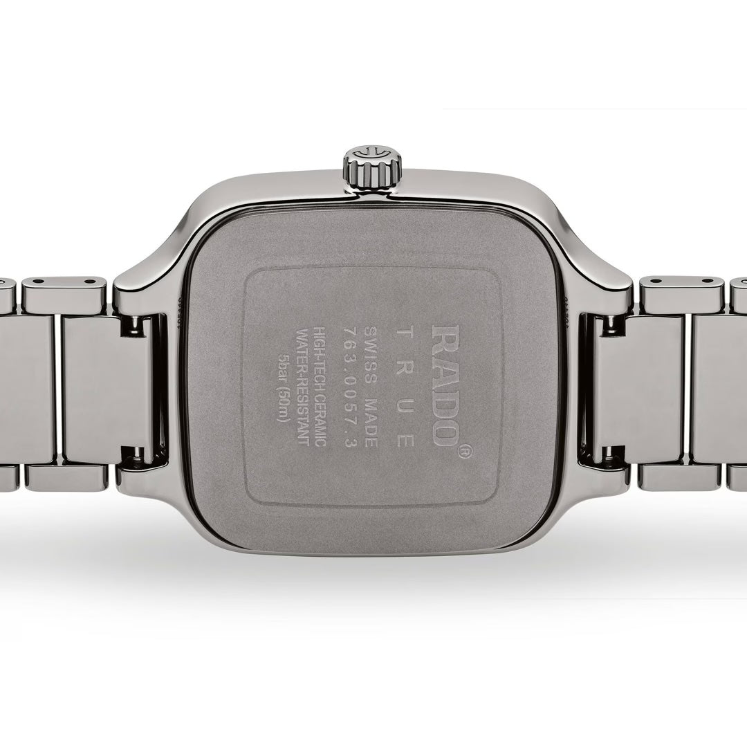 Rado L Truesquare R27077202 Automatic Plasma Keramik grau Zifferblatt blau Index Band Plasma Keramik38mm
