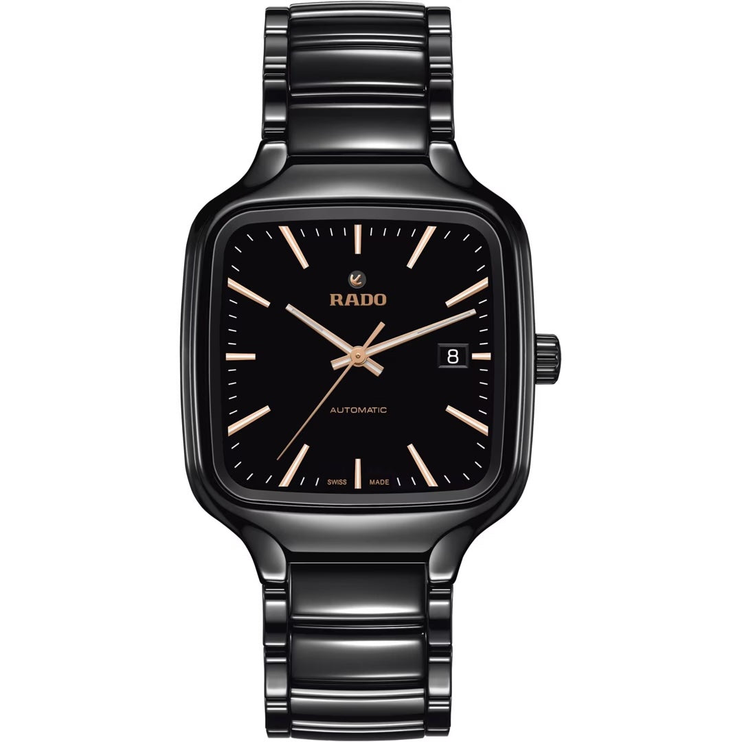 Rado True Square R27078162 L Automatik Keramik schwarz Zifferblatt 38mm