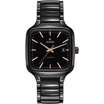 Rado True Square R27078162 L Automatik Keramik schwarz Zifferblatt 38mm