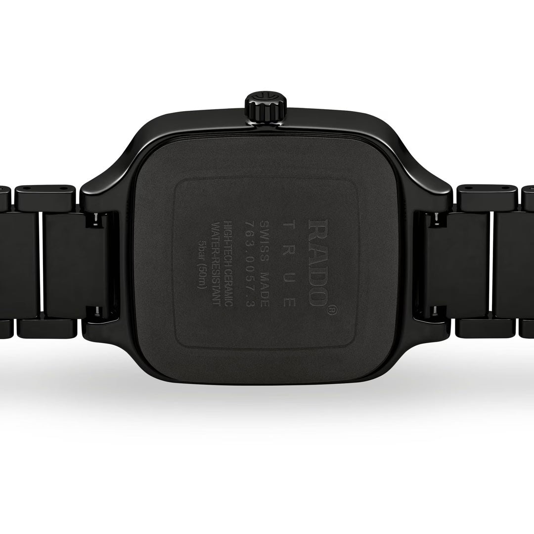 Rado True Square R27078162 L Automatik Keramik schwarz Zifferblatt 38mm