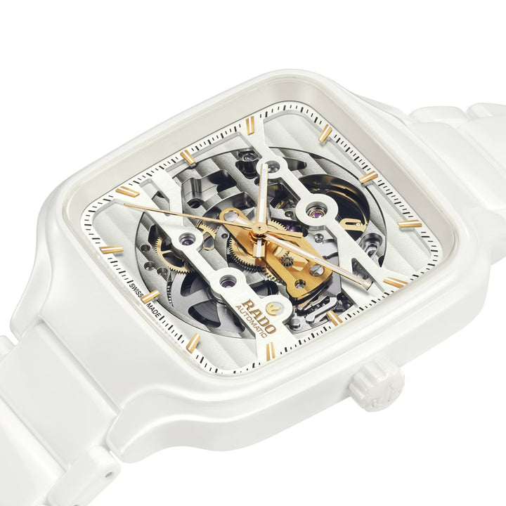 Rado L True Square R27126012 Automatic Keramik weiss Open Heart 38mm