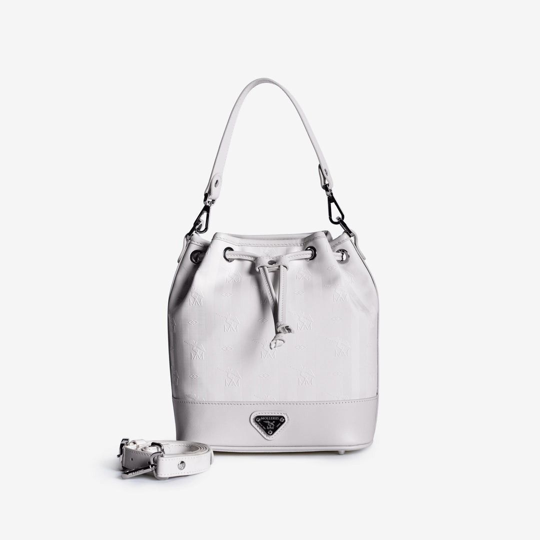 Maison Mollerus SION 01/2594/7809 Beuteltasche klein Vinerus Canvas Perlweiss / Silber