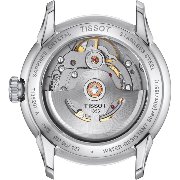Tissot Chemin de Tourelles T139.207.16.011.00 Stahl Powermatic 80 ZB weiss Index Lederband 34mm
