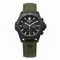 Trauffer Q Sport TR-OD-02-NT-74 Chronograph Stahl PVD schwarz ZB schwarz Index Textilband Olive 44mm